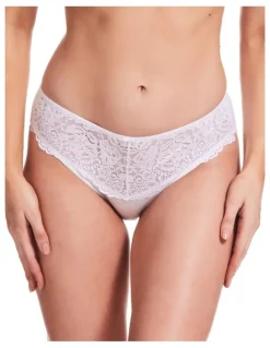 Kayser Lace Stretch Cotton Hicut Brief in White