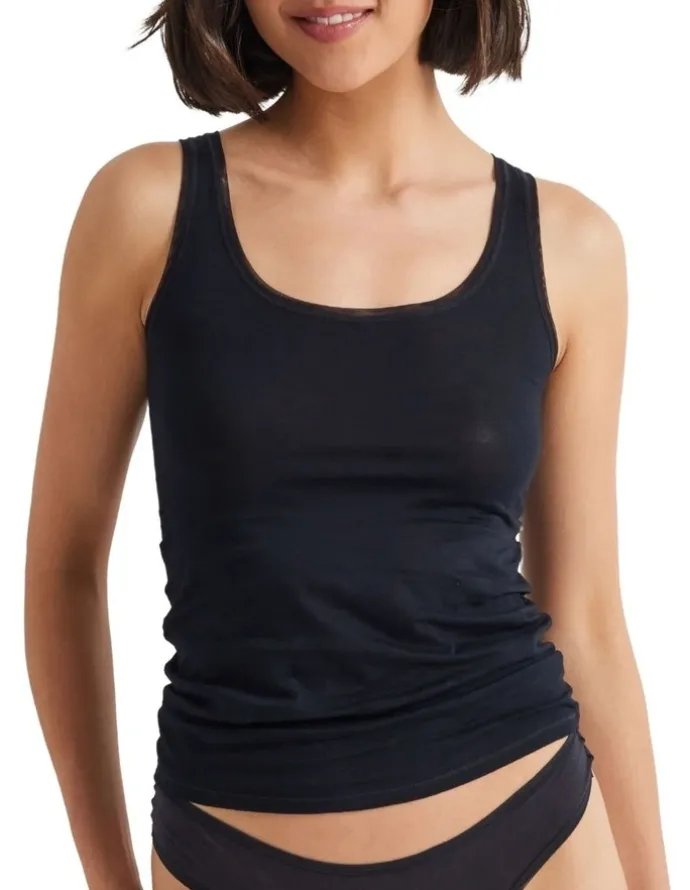 Kayser Pure Cotton Tank Top in Black