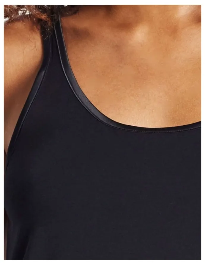 Kayser Wide Strap Satin Trim Cami in Black