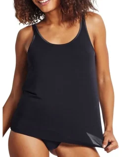 Kayser Wide Strap Satin Trim Cami in Black