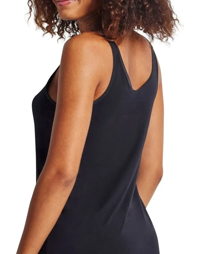 Kayser Wide Strap Satin Trim Cami in Black