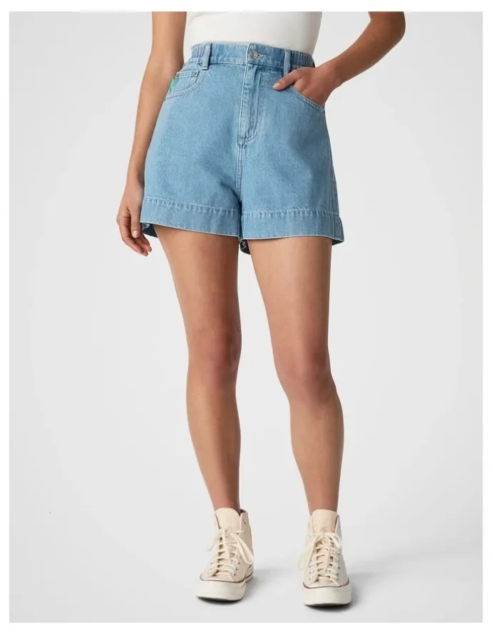 kikki.K Denim High Waist Short in Light Indigo
