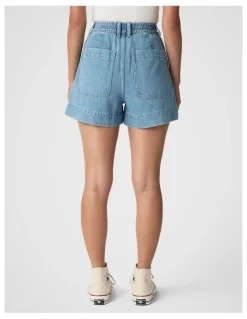 kikki.K Denim High Waist Short in Light Indigo