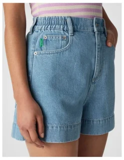 kikki.K Denim High Waist Short in Light Indigo