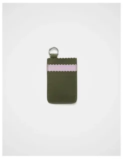 kikki.K Mini Leather Card Wallet in Olive