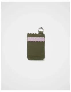 kikki.K Mini Leather Card Wallet in Olive