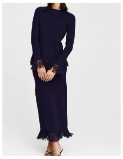 Kinney Marigold Knit Skirt in Navy