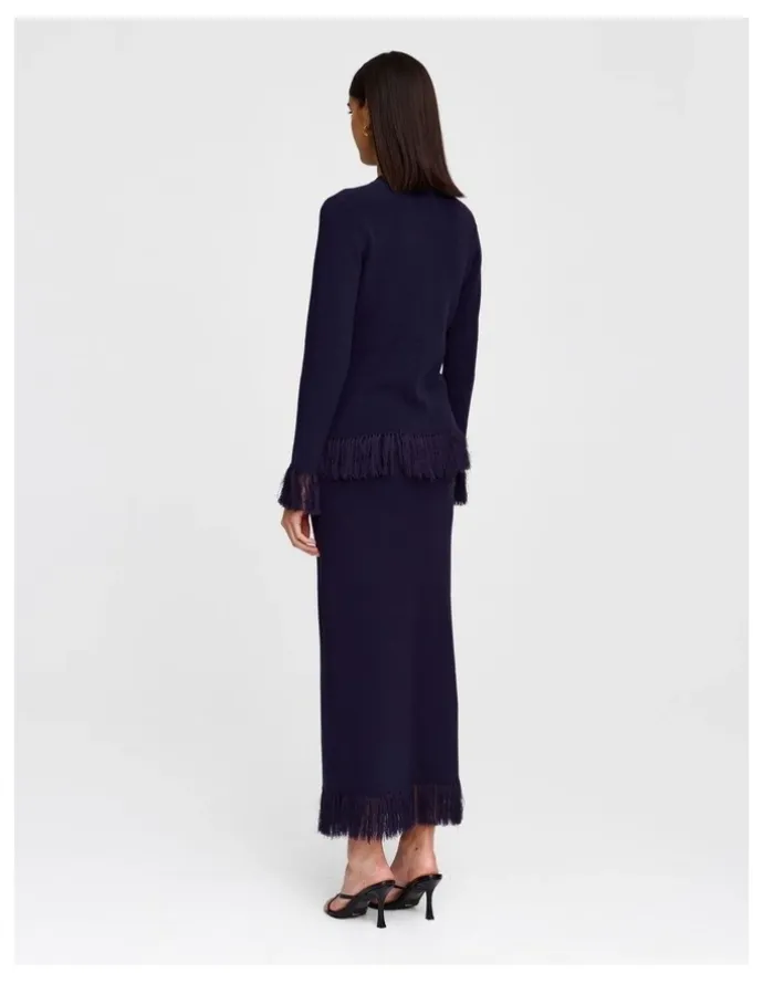 Kinney Marigold Knit Skirt in Navy