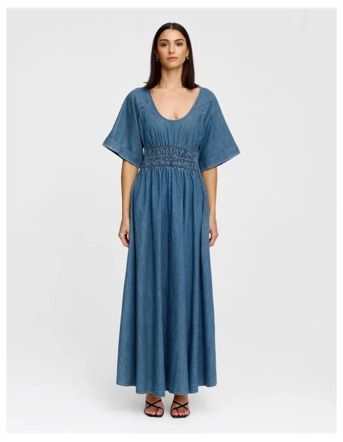 Kinney Poet Dress in Blue
