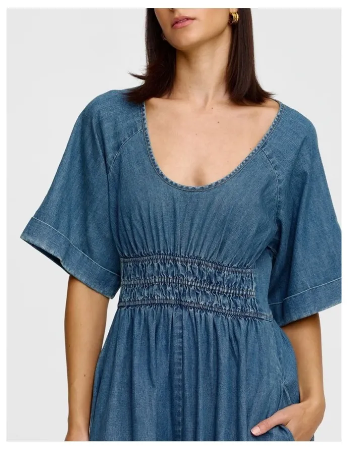 Kinney Poet Dress in Blue