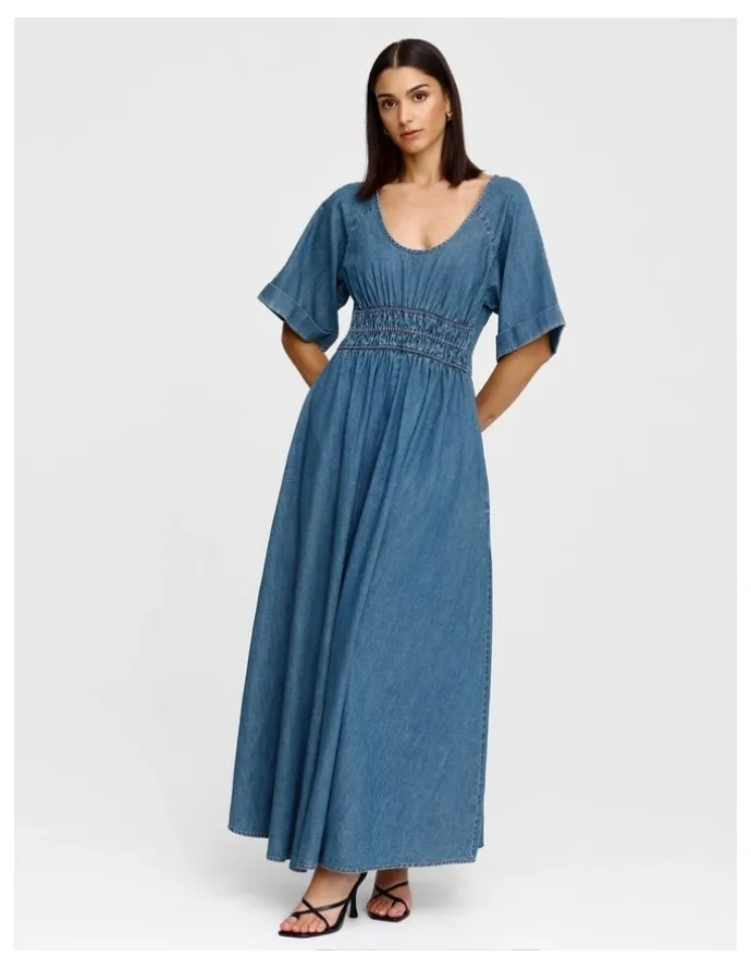 Kinney Poet Dress in Blue