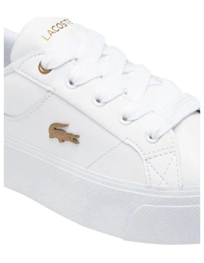 Lacoste Ziane Platform Leather Sneaker in White