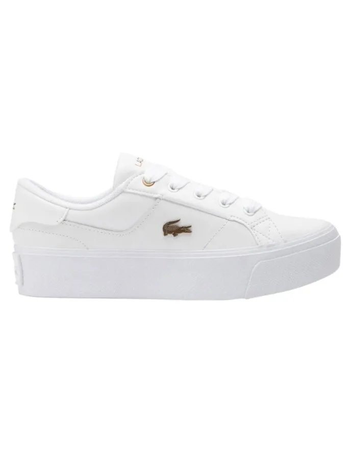 Lacoste Ziane Platform Leather Sneaker in White