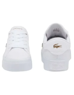 Lacoste Ziane Platform Leather Sneaker in White