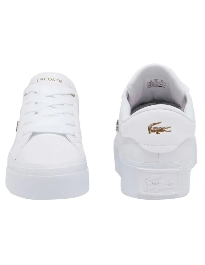 Lacoste Ziane Platform Leather Sneaker in White