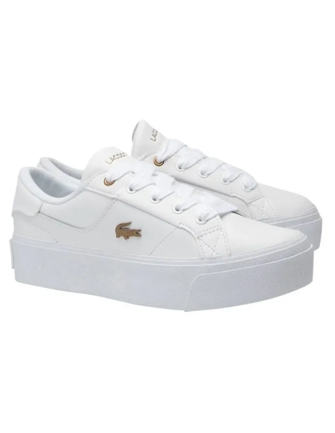 Lacoste Ziane Platform Leather Sneaker in White