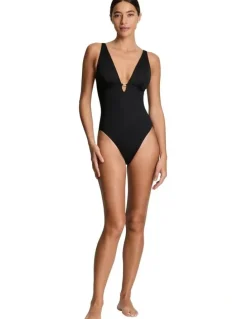 Lauren Ralph Lauren Beach Club V-Neck Shaping One Piece Swimsuit