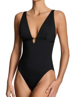 Lauren Ralph Lauren Beach Club V-Neck Shaping One Piece Swimsuit
