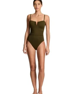 Lauren Ralph Lauren Beach Club Solids V Wire High Leg Shaping Swimsuit