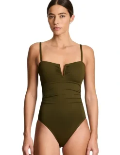 Lauren Ralph Lauren Beach Club Solids V Wire High Leg Shaping Swimsuit