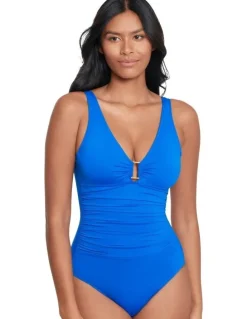 Lauren Ralph Lauren Beach Club Underwired Shaping Swimsuit in Royal Blue