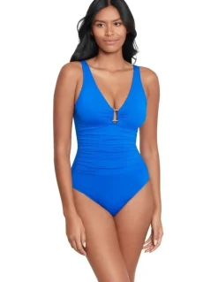 Lauren Ralph Lauren Beach Club Underwired Shaping Swimsuit in Royal Blue