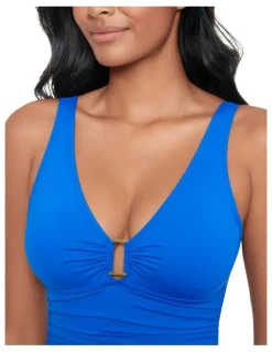Lauren Ralph Lauren Beach Club Underwired Shaping Swimsuit in Royal Blue