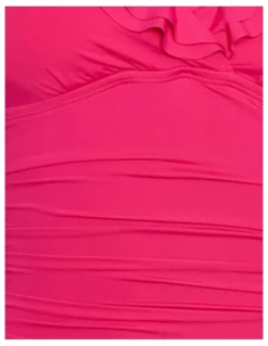 Lauren Ralph Lauren Beach Club Solids Ruffle Surplice Underwired One-Piece Swimsuit in Orchird