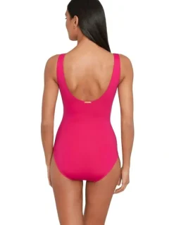 Lauren Ralph Lauren Beach Club Solids Ruffle Surplice Underwired One-Piece Swimsuit in Orchird