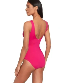 Lauren Ralph Lauren Beach Club Solids Ruffle Surplice Underwired One-Piece Swimsuit in Orchird