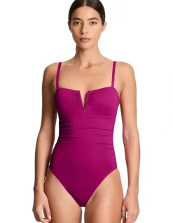 Lauren Ralph Lauren Beach Club Solids V Wire High Leg Shaping Swimsuit