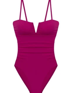 Lauren Ralph Lauren Beach Club Solids V Wire High Leg Shaping Swimsuit