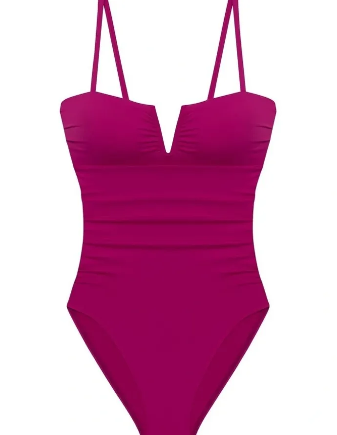 Lauren Ralph Lauren Beach Club Solids V Wire High Leg Shaping Swimsuit