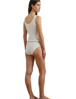 Lauren Ralph Lauren Cotton & Lace Scoop Neck Tank Top in Silk White