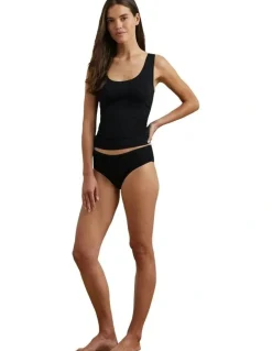 Lauren Ralph Lauren Cotton & Lace Scoop Neck Tank Top in Black