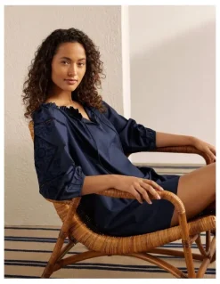 Lauren Ralph Lauren Embroidered Cotton Mini Beach Dress Cover Up