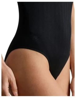 Lauren Ralph Lauren Herringbone Seamless Lingerie Bodysuit in Black