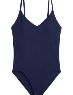 Lauren Ralph Lauren Herringbone Seamless Lingerie Bodysuit in Navy