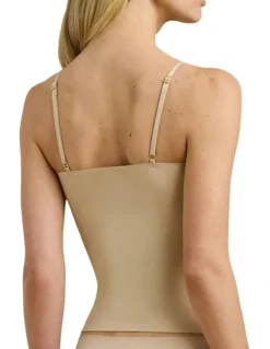 Lauren Ralph Lauren Luxe Smoothing Slim Fit Adjustable Strap Camisole in Light Truffle