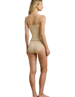 Lauren Ralph Lauren Luxe Smoothing Slim Fit Adjustable Strap Camisole in Light Truffle