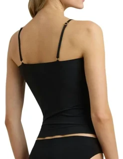 Lauren Ralph Lauren Luxe Smoothing Slim Fit Adjustable Strap Camisole in Black