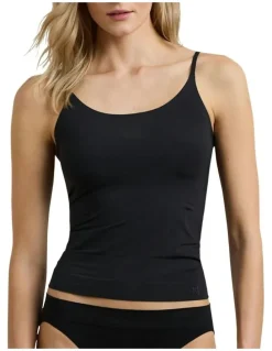 Lauren Ralph Lauren Luxe Smoothing Slim Fit Adjustable Strap Camisole in Black