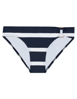 Lauren Ralph Lauren Mariner Stripe Square Ring Hipster Bikini Bottom in Dark Navy