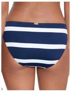 Lauren Ralph Lauren Mariner Stripe Square Ring Hipster Bikini Bottom in Dark Navy