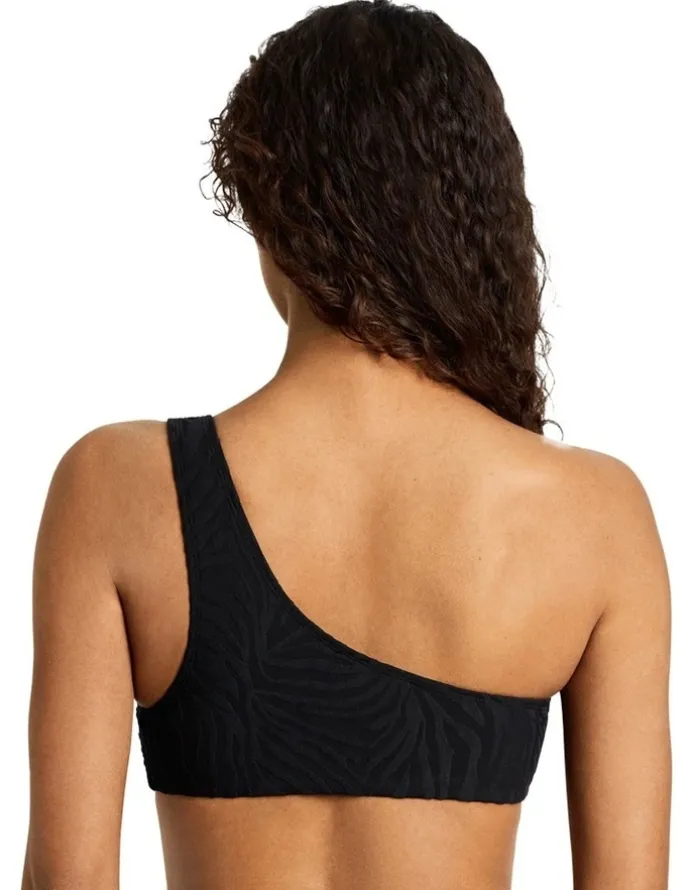 Lauren Ralph Lauren Zebra Jacquard Ring Detail One Shoulder Bikini Top