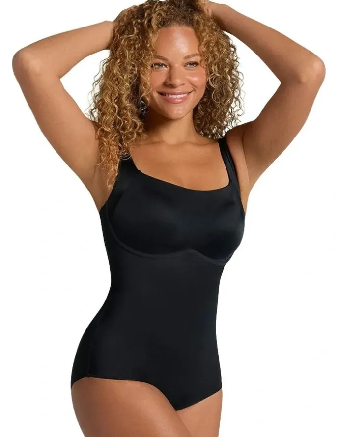 Leonisa Core Boldly Firm Tummy Control Shaping Bodysuit in Black