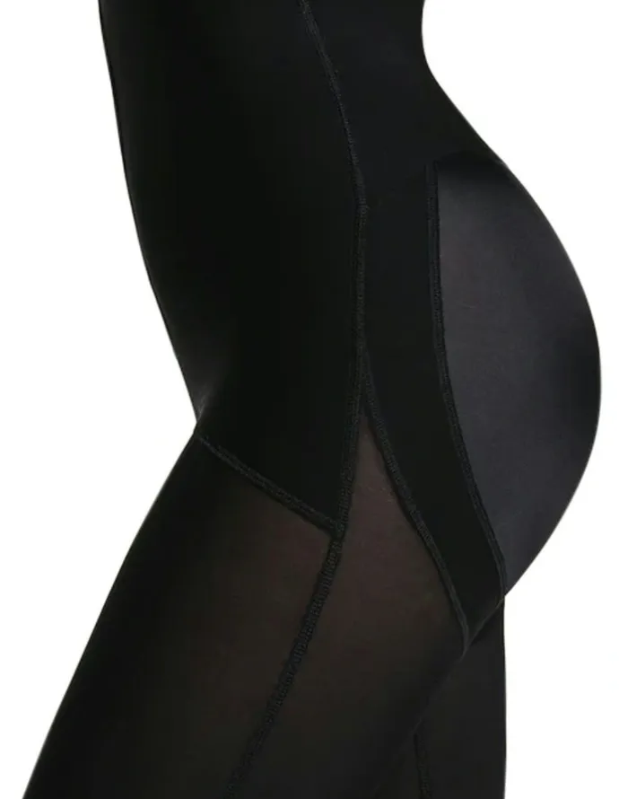 Leonisa Cupless Long Leg Full Body Shaper With Zip Front in Black
