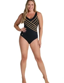Leonisa 3D Stripes Padded Cup Shaping Swimsuit