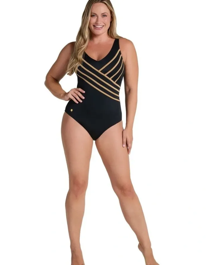 Leonisa 3D Stripes Padded Cup Shaping Swimsuit