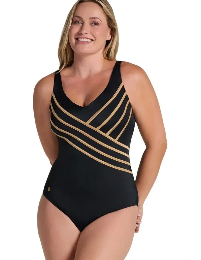 Leonisa 3D Stripes Padded Cup Shaping Swimsuit
